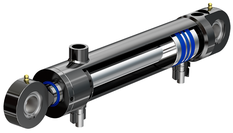 Cylinder med induktiv givare en av många tillval för hydraulcylindrar från Melin & Carlsson